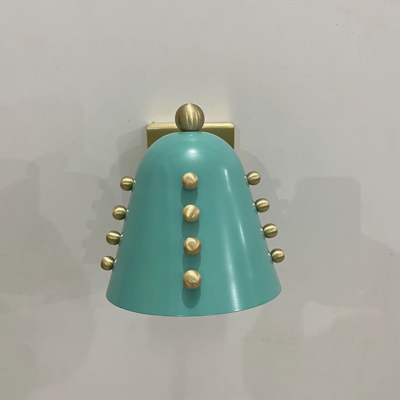 Mid-Century Modern Brass Wall Sconce — Dome Light — photo 1