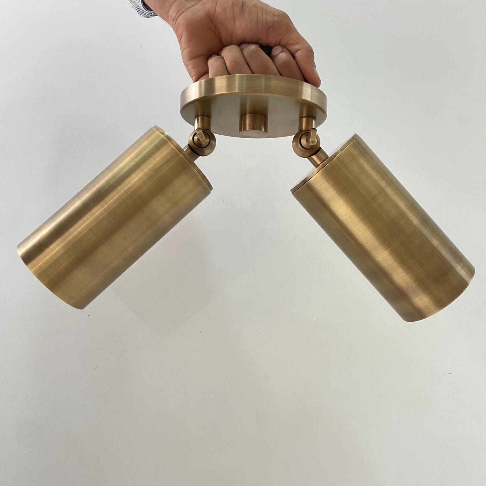 Mid Century Brass Double Wall Sconce — photo 1