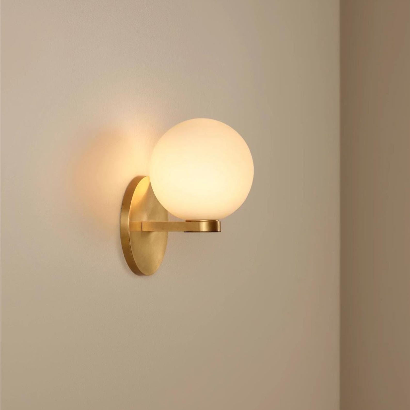 Modern Brass Globe Wall Sconce — photo 1