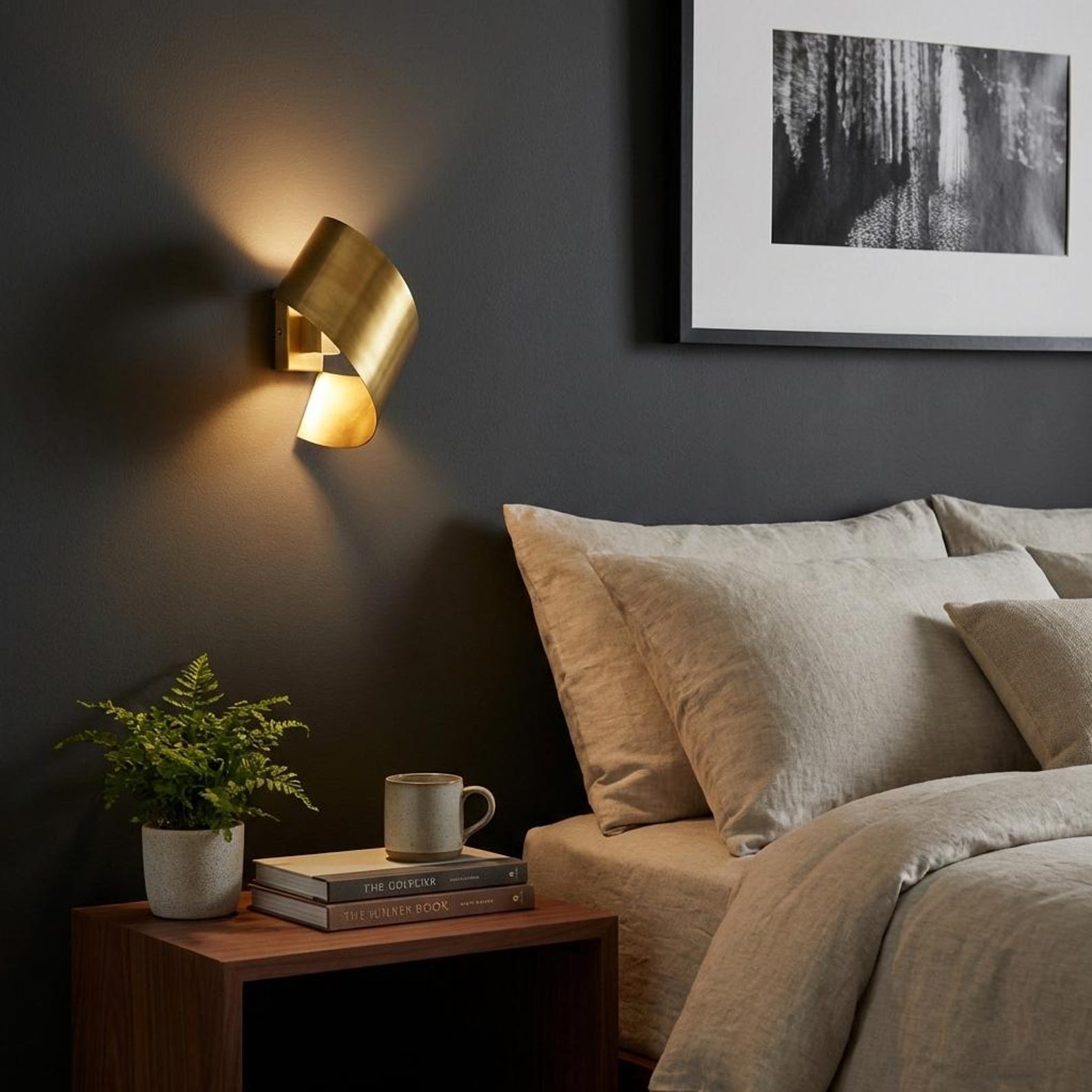 Handmade Raw Brass Ribbon Wall Sconce — photo 1