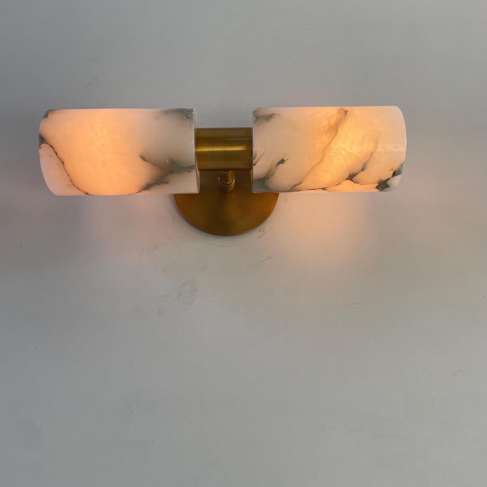 Alabaster Wall Sconce — Brushed Brass — photo 1