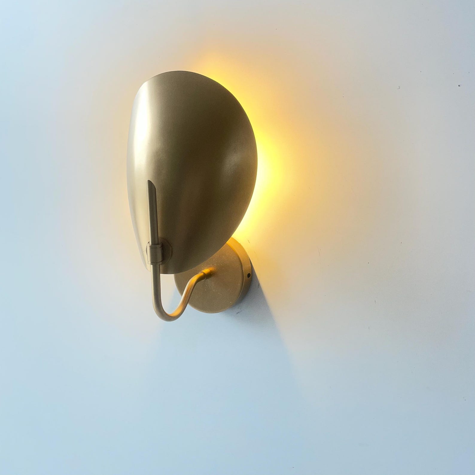 Mid Century Modern Brass Wall Sconces — photo 1