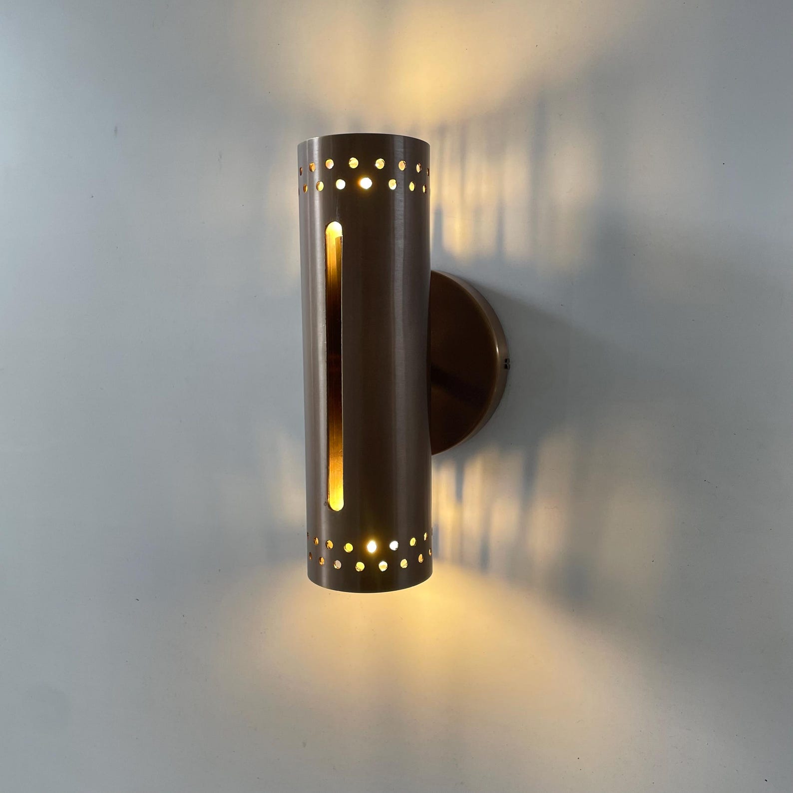 Perforated Brass Wall Sconce — photo 1