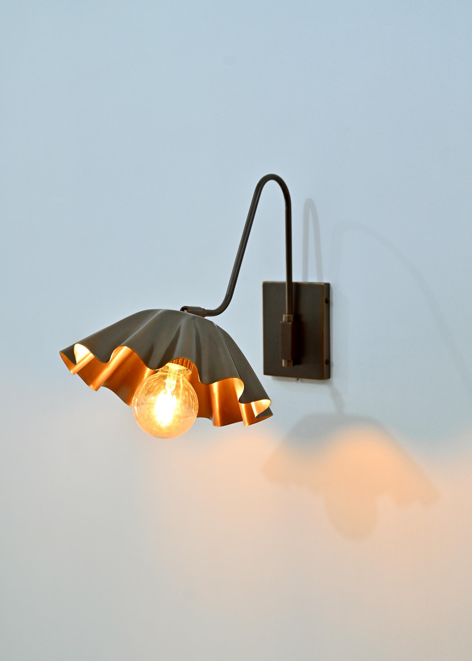 Handcrafted Brass Wall Sconce — Mid-Century Modern Lighting — photo 1