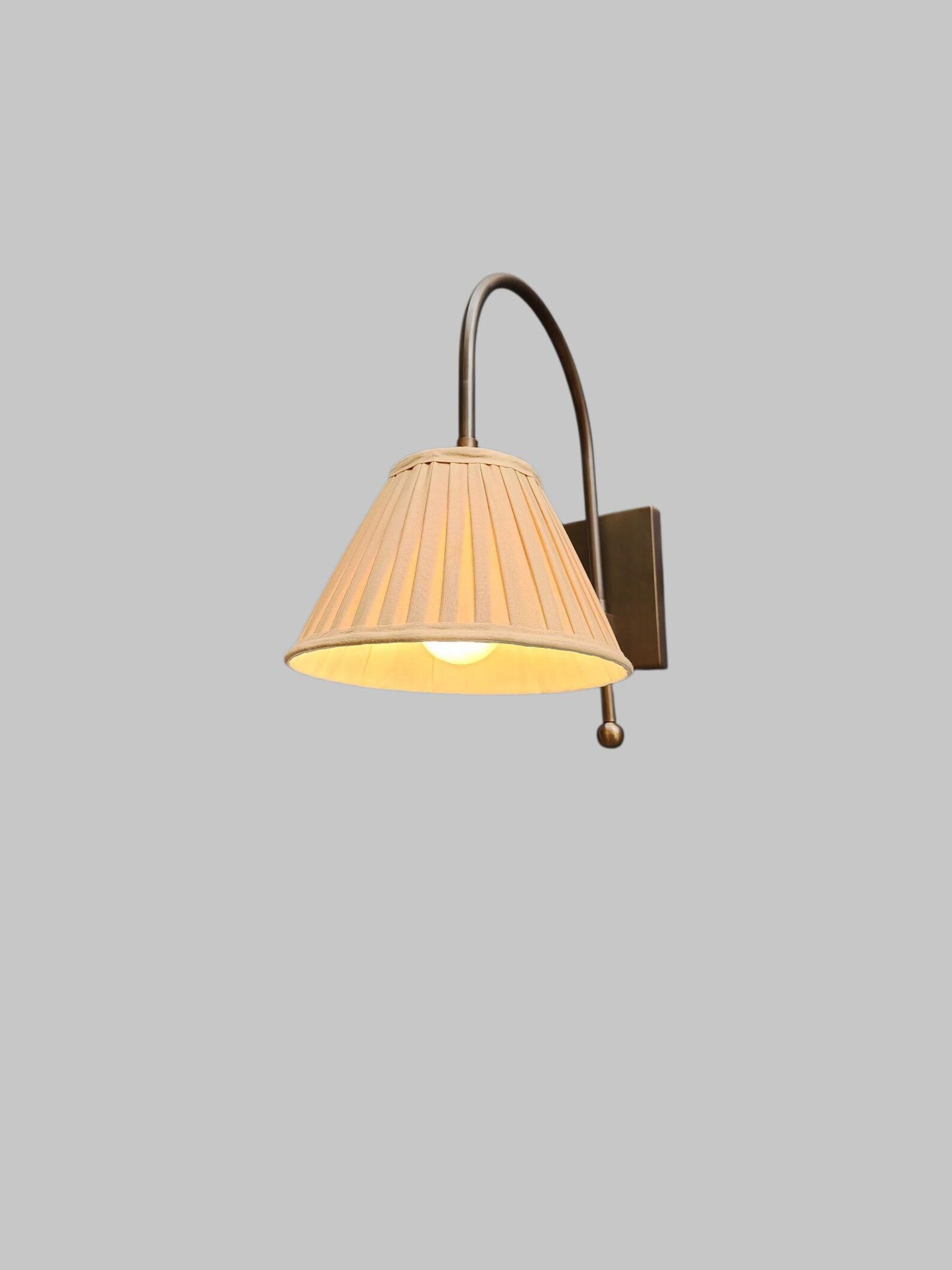 Rustic Charm Handcrafted Wall Sconce with Silk Cotton Lampshade — photo 1