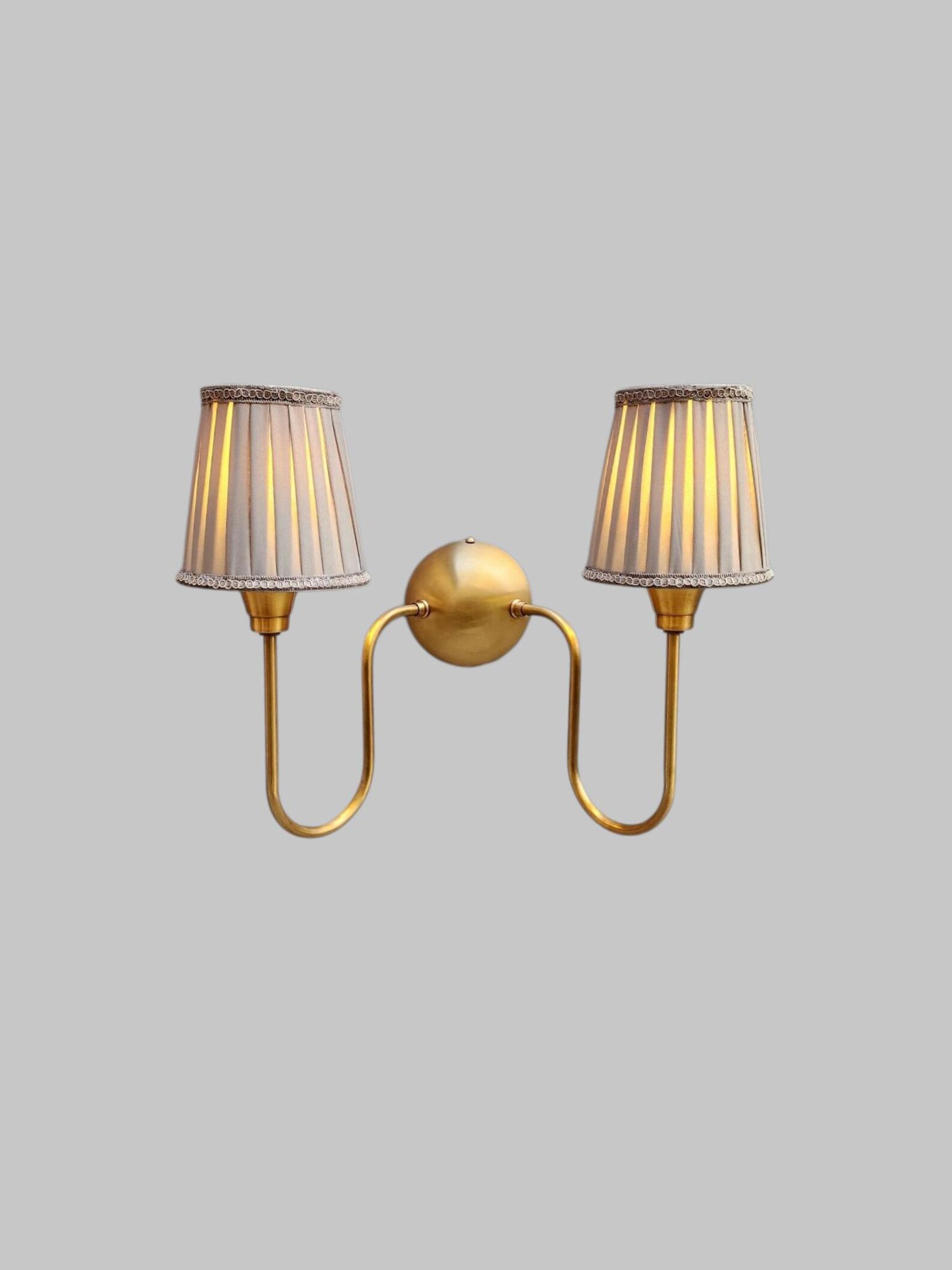Traditional Handcrafted Wall Lamp with Silk Cotton Lampshade — photo 1