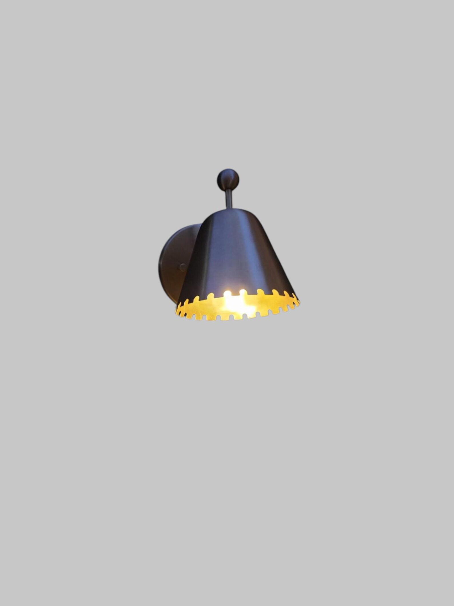 Handmade Brass wall sconce with custom cuts — photo 1