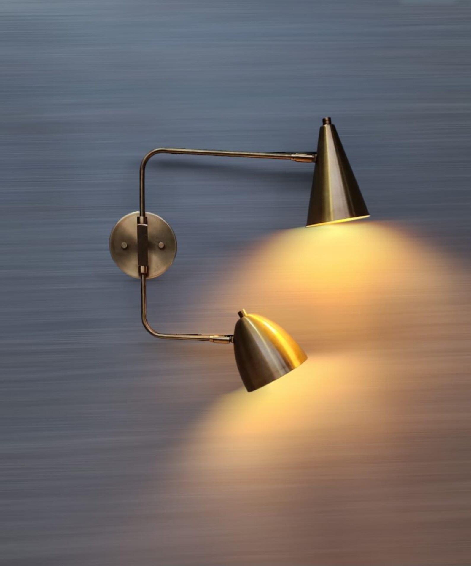 Handcrafted Double Sconce Brass Wall Lamp — photo 1