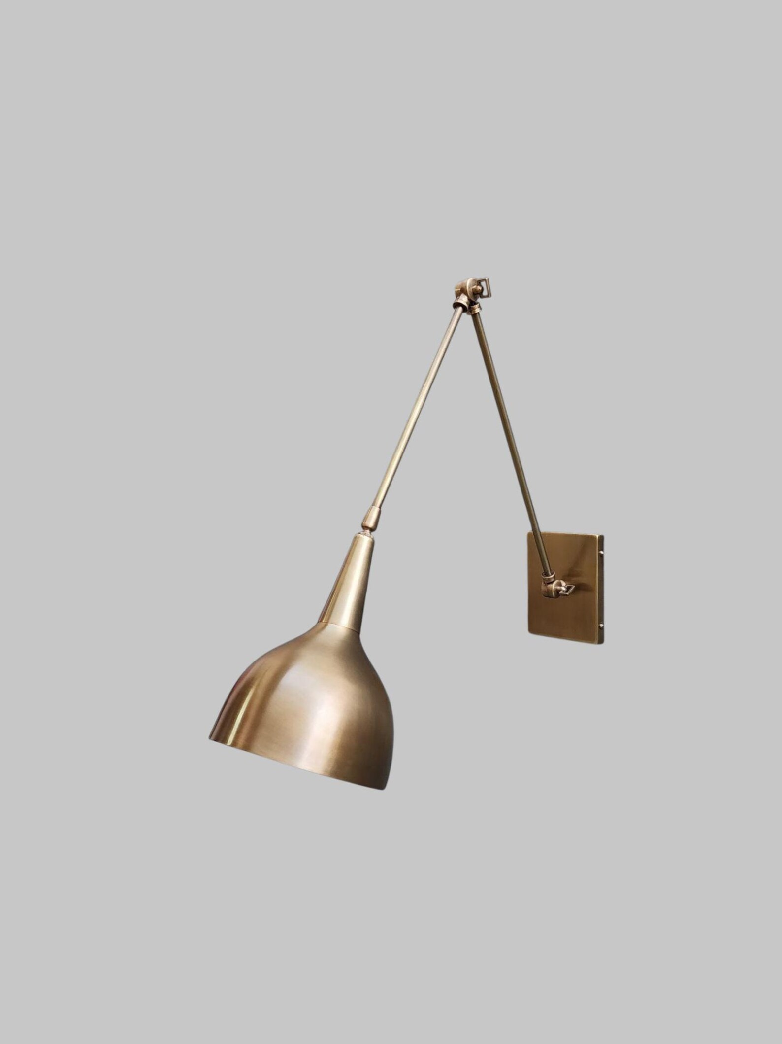 Brass Wall Sconce Handcrafted 12” Tall Vintage Light Fixture — photo 1