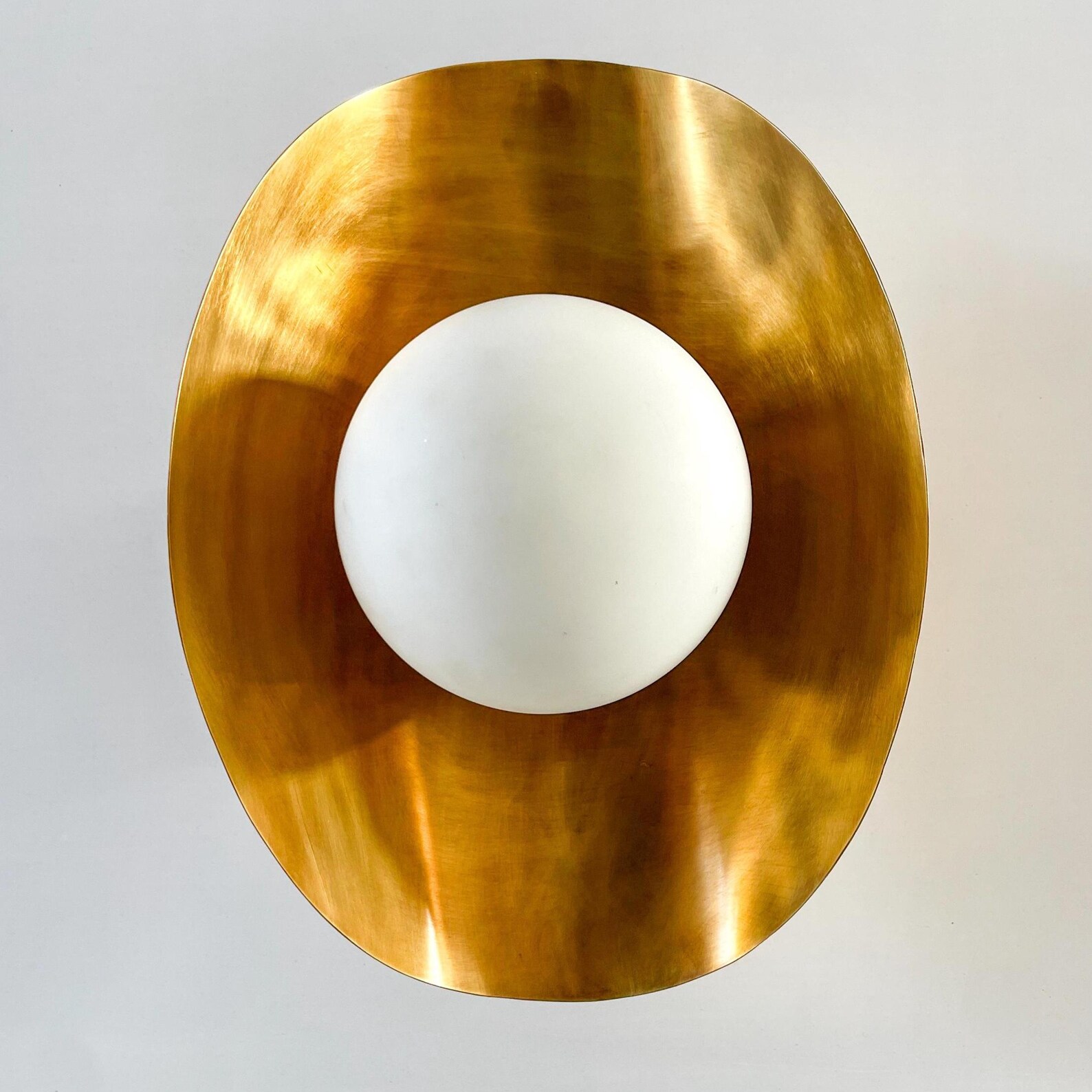 Mid-Century Modern Brass & Globe Wall Sconce — photo 1