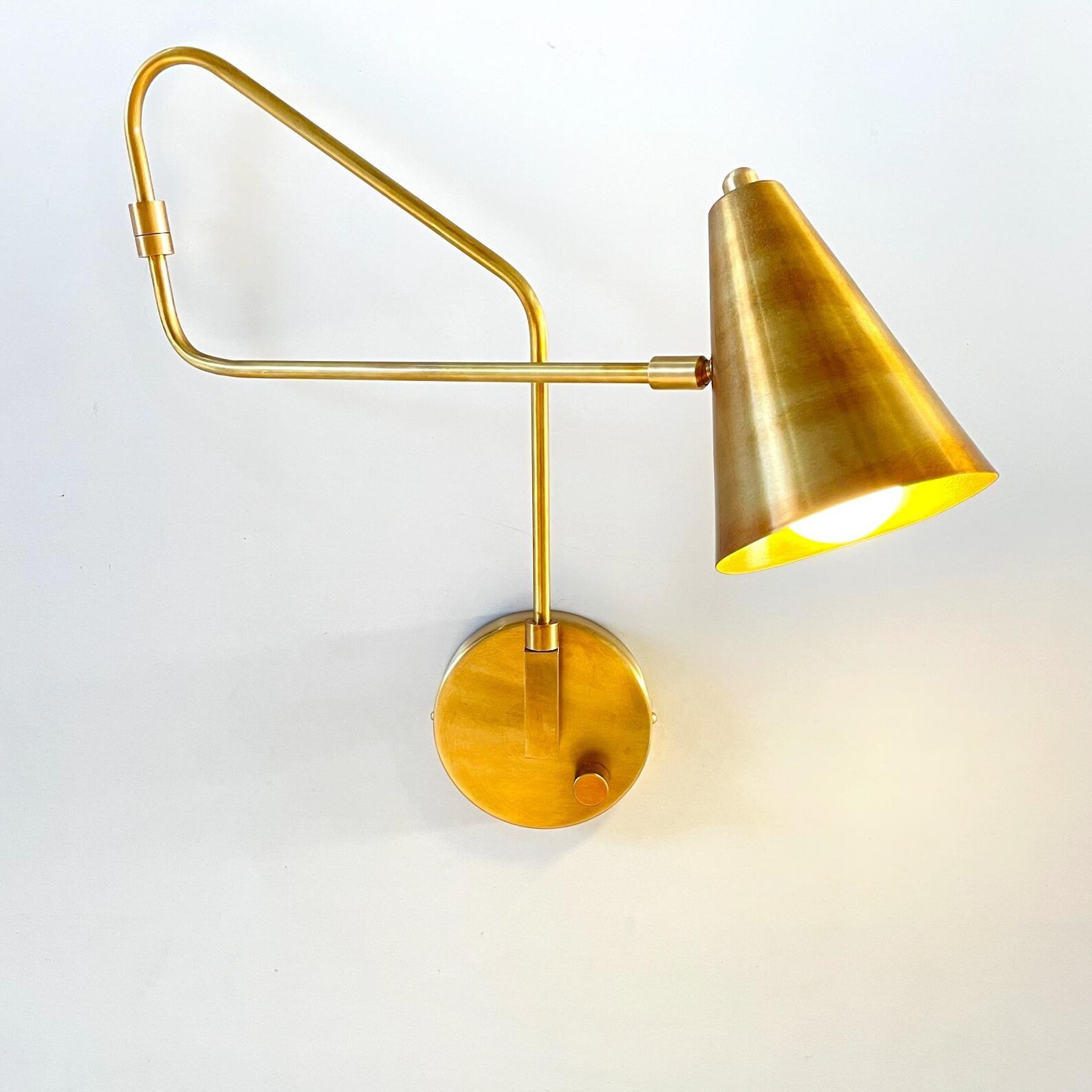Brass Chrome Swing Arm Wall Sconce — photo 1