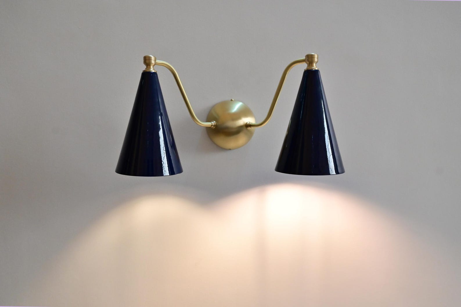 Double Cone Brass Wall Sconce — photo 1